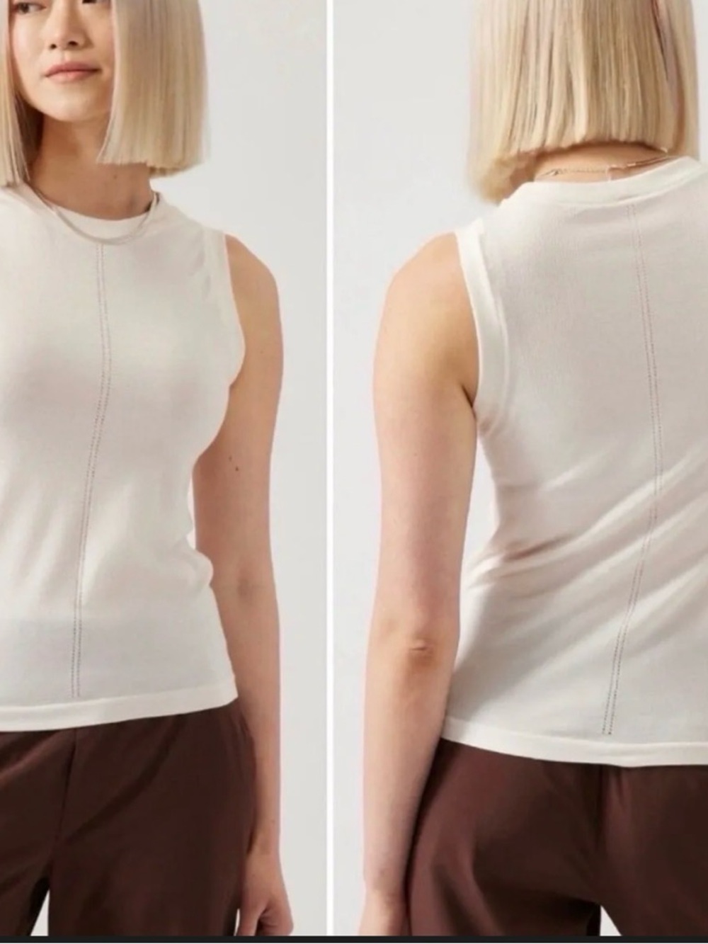 Athleta Sleeveless Crewneck Tank Top - White